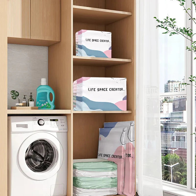 💐 BUY 2 GET 1 FREE!🧳No‐Pump Vacuum Storage Compression Bags – Press & Seal, No Pump Needed. Saves 80% Space, Keeps Clothes Dry & Dust‐Free✨