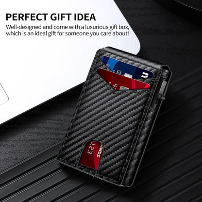 Minimalist Men's Slim Wallet: 9 - 13 Cards, Money Clip, ID Window. RFID - Blocking, Aluminum Bifold Pop - Up by mysite