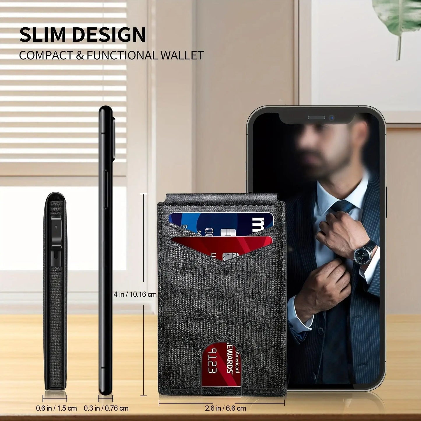 Minimalist Men's Slim Wallet: 9 - 13 Cards, Money Clip, ID Window. RFID - Blocking, Aluminum Bifold Pop - Up by mysite