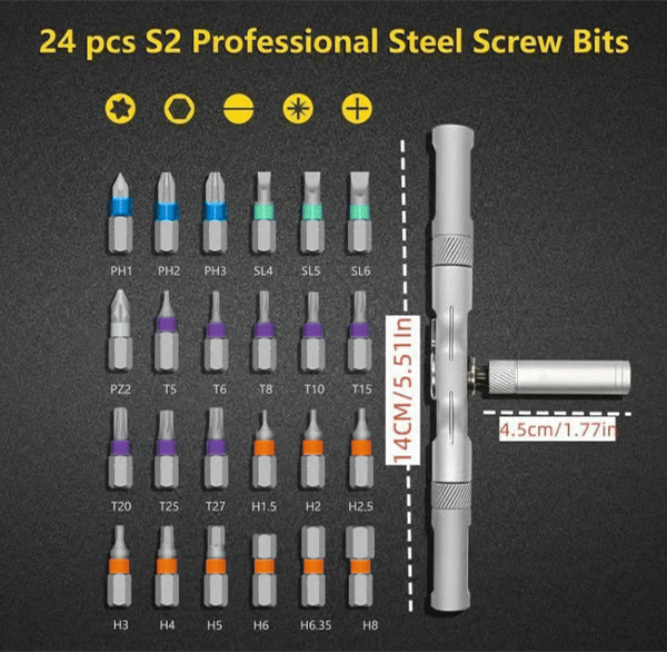 🔥24 in 1 DlY Screwdriver Set Magnetic Compact and Portable Ratchet Screwdriver by mysite