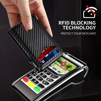 Minimalist Men's Slim Wallet: 9 - 13 Cards, Money Clip, ID Window. RFID - Blocking, Aluminum Bifold Pop - Up by mysite