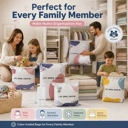 💐 BUY 2 GET 1 FREE!🧳No‐Pump Vacuum Storage Compression Bags – Press & Seal, No Pump Needed. Saves 80% Space, Keeps Clothes Dry & Dust‐Free✨