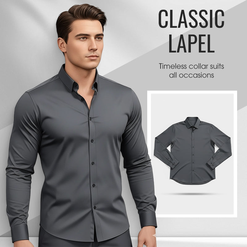 🔥LAST DAY SALE 50% OFF🔥Men's Solid Color Lapel Long Sleeve Button-Down Shirts by mysite