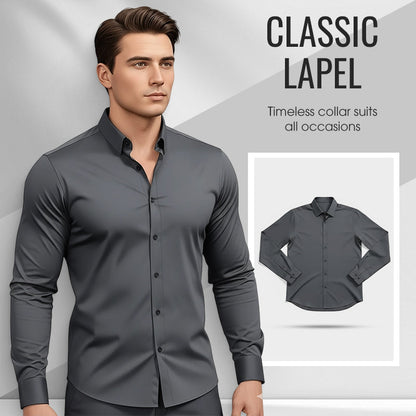 🔥LAST DAY SALE 50% OFF🔥Men's Solid Color Lapel Long Sleeve Button-Down Shirts by mysite